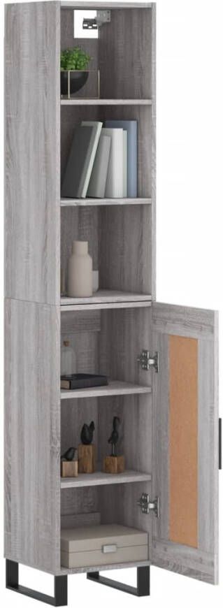 VidaXL -Hoge-kast-34 5x34x180-cm-bewerkt-hout-grijs-sonoma-eikenkleurig - Foto 6