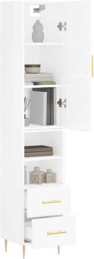 VidaXL -Hoge-kast-34 5x34x180-cm-bewerkt-hout-hoogglans-wit - Foto 15