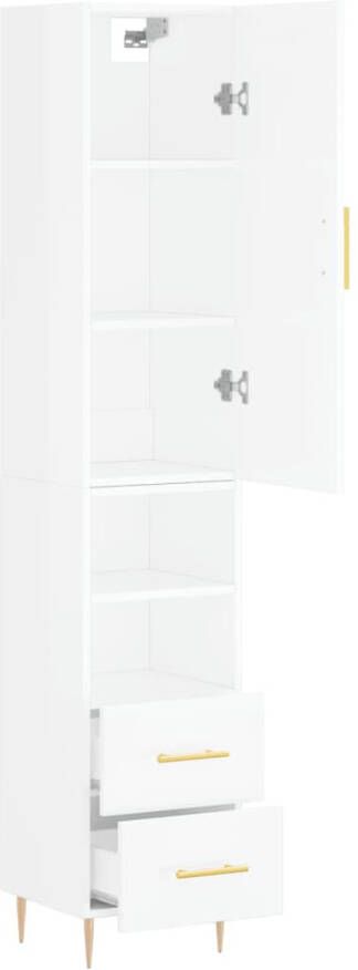 VidaXL -Hoge-kast-34 5x34x180-cm-bewerkt-hout-hoogglans-wit - Foto 13