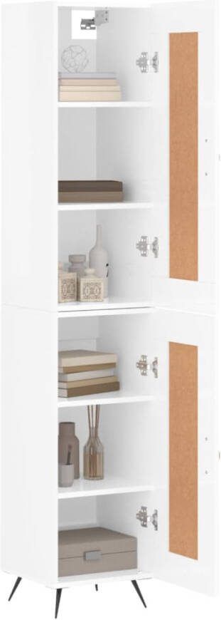 VidaXL -Hoge-kast-34 5x34x180-cm-bewerkt-hout-hoogglans-wit - Foto 2