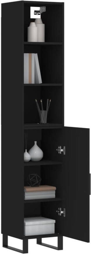 VidaXL -Hoge-kast-34 5x34x180-cm-bewerkt-hout-zwart - Foto 12