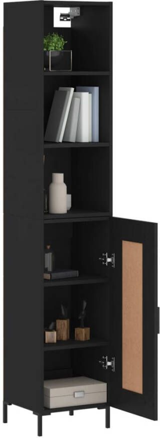 VidaXL -Hoge-kast-34 5x34x180-cm-bewerkt-hout-zwart - Foto 10