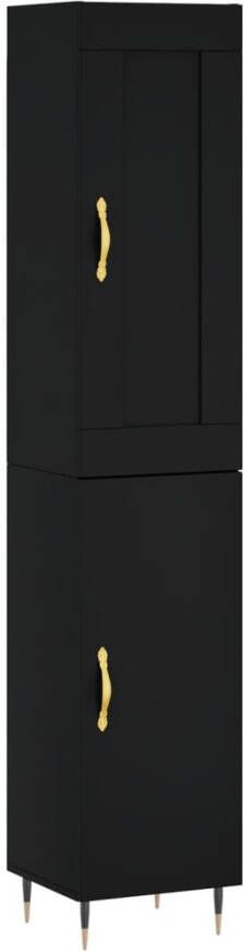 VidaXL -Hoge-kast-34 5x34x180-cm-bewerkt-hout-zwart - Foto 16
