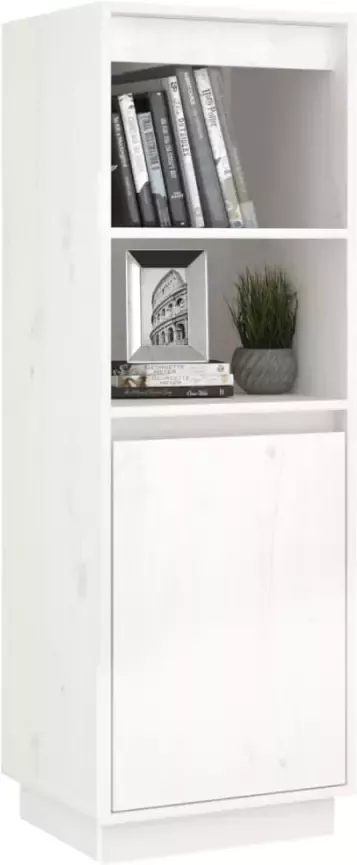 VidaXL -Hoge-kast-37x34x110-cm-massief-grenenhout-wit - Foto 4