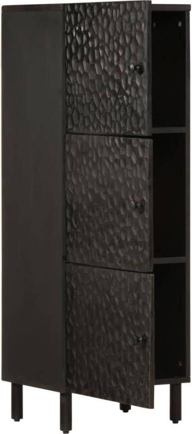 VidaXL -Hoge-kast-40x33x110-cm-massief-mangohout-zwart - Foto 4