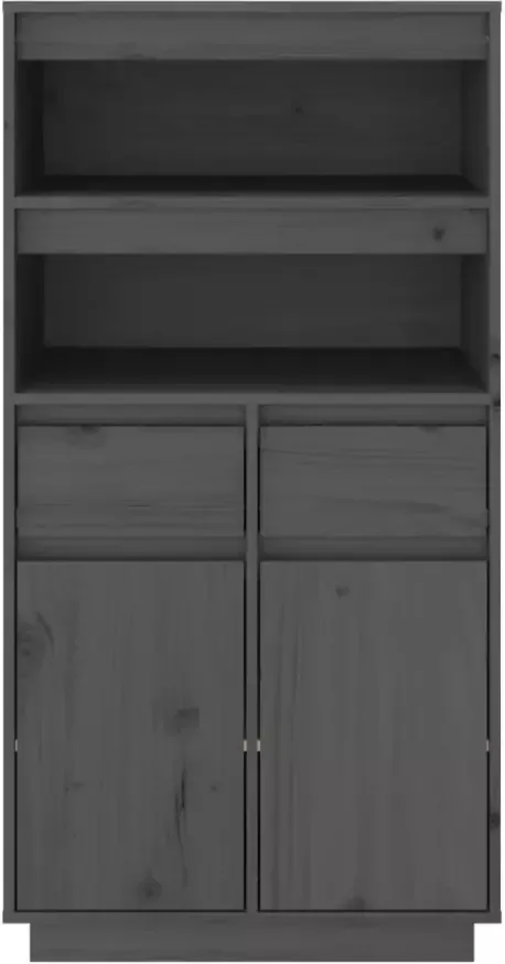 VidaXL -Hoge-kast-60x40x116 5-cm-massief-grenenhout-grijs - Foto 4