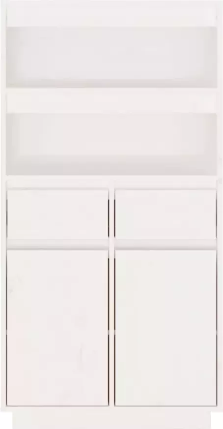 VidaXL -Hoge-kast-60x40x116 5-cm-massief-grenenhout-wit - Foto 3