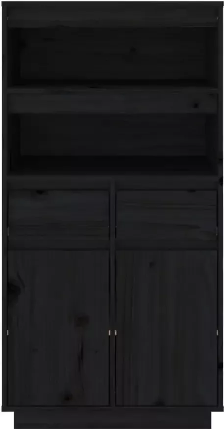 VidaXL -Hoge-kast-60x40x116 5-cm-massief-grenenhout-zwart - Foto 3