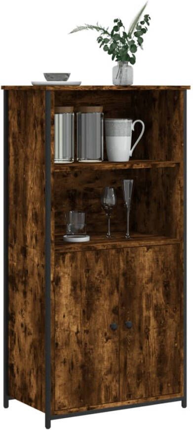 VidaXL -Hoge-kast-62x36x121 5-cm-bewerkt-hout-gerookt-eikenkleurig - Foto 5