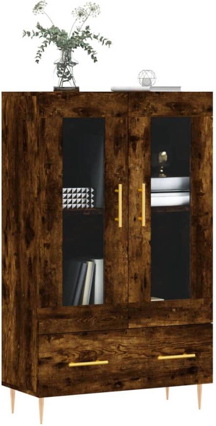 VidaXL Hoge kast Gerookt eiken 69 5x31x115 cm Hoge Kast Dressoir Buffetkast Houten Kast Vintage Kast - Foto 15