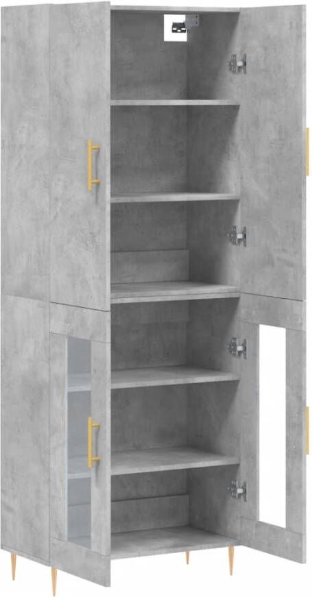VidaXL -Hoge-kast-69 5x34x180-cm-bewerkt-hout-betongrijs - Foto 4