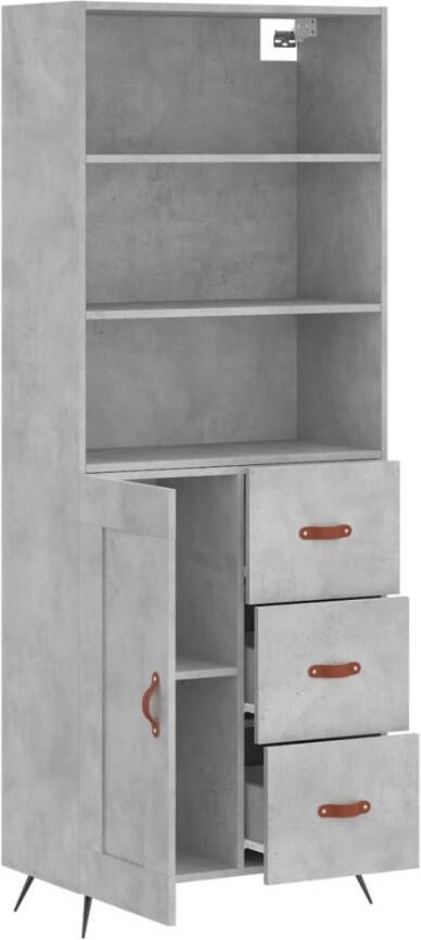 VidaXL -Hoge-kast-69 5x34x180-cm-bewerkt-hout-betongrijs - Foto 5