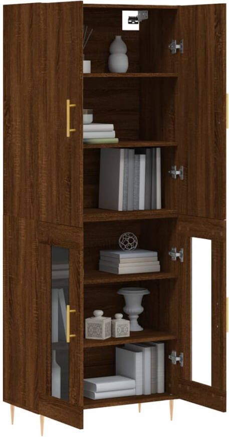 VidaXL -Hoge-kast-69 5x34x180-cm-bewerkt-hout-bruineikenkleurig - Foto 7