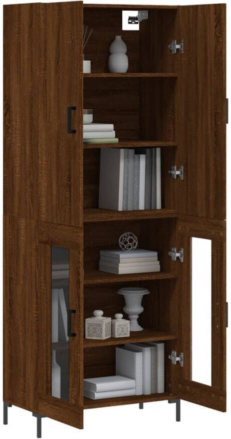 VidaXL -Hoge-kast-69 5x34x180-cm-bewerkt-hout-bruineikenkleurig - Foto 14