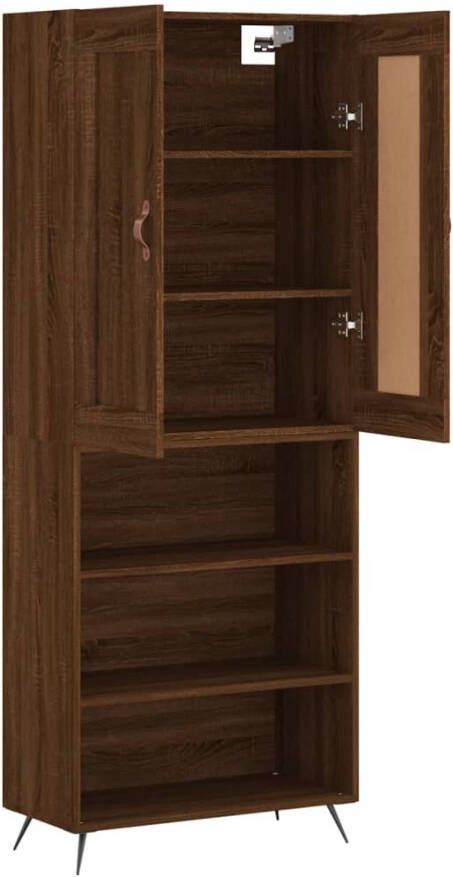 VidaXL -Hoge-kast-69 5x34x180-cm-bewerkt-hout-bruineikenkleurig - Foto 4