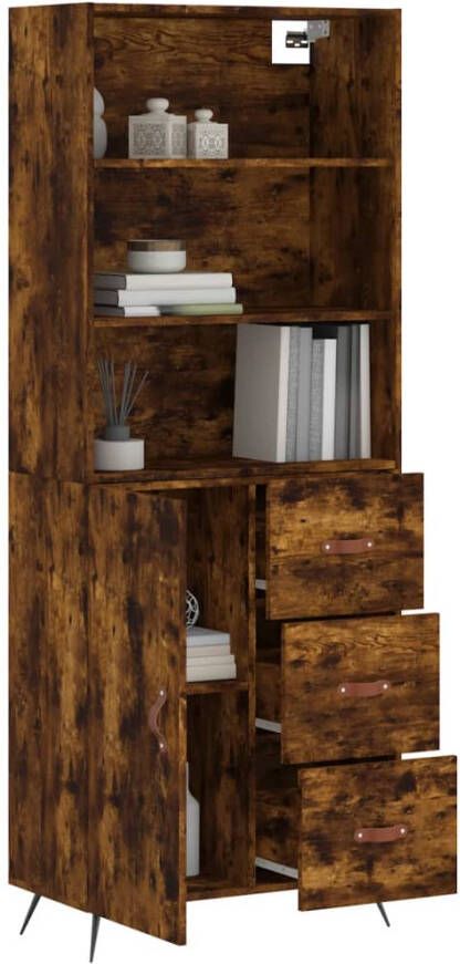 VidaXL -Hoge-kast-69 5x34x180-cm-bewerkt-hout-gerookt-eikenkleurig - Foto 6