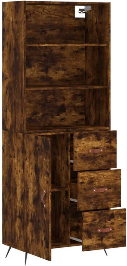 VidaXL -Hoge-kast-69 5x34x180-cm-bewerkt-hout-gerookt-eikenkleurig - Foto 5
