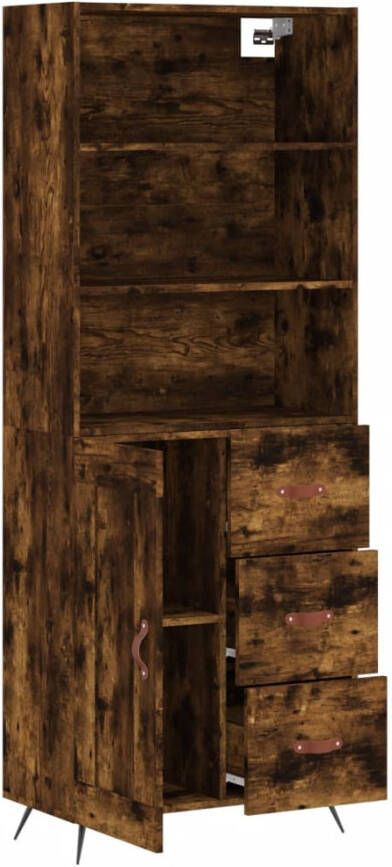 VidaXL -Hoge-kast-69 5x34x180-cm-bewerkt-hout-gerookt-eikenkleurig - Foto 5