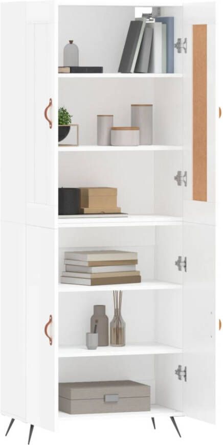 VidaXL -Hoge-kast-69 5x34x180-cm-bewerkt-hout-hoogglans-wit - Foto 15