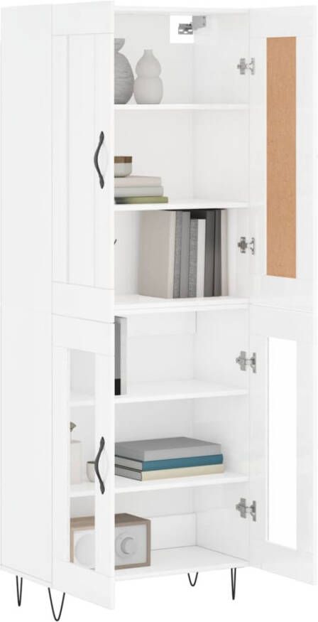 VidaXL -Hoge-kast-69 5x34x180-cm-bewerkt-hout-hoogglans-wit - Foto 9