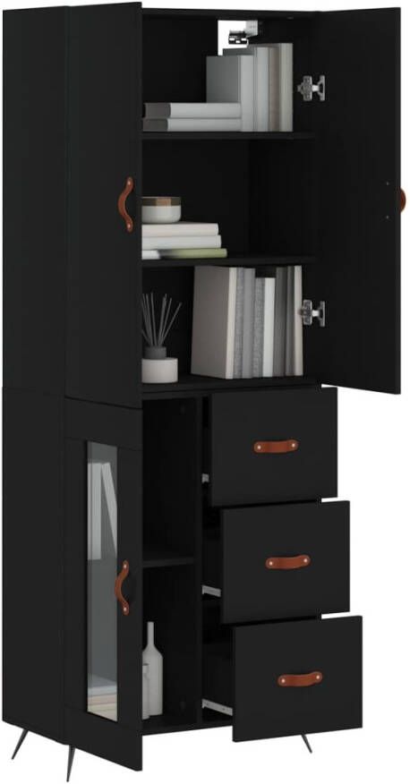 VidaXL -Hoge-kast-69 5x34x180-cm-bewerkt-hout-zwart - Foto 10