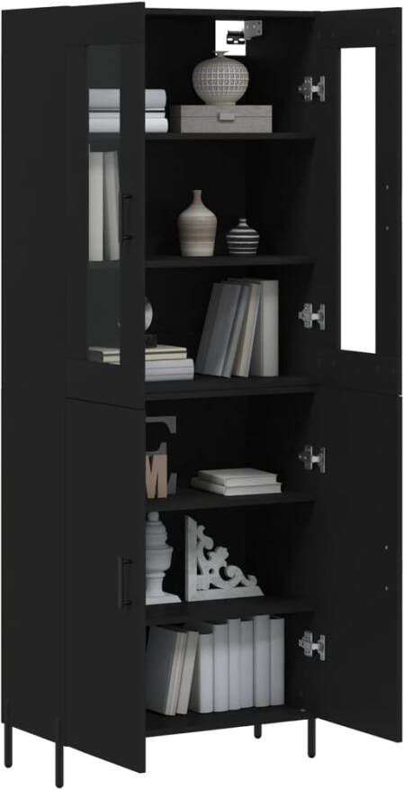 VidaXL -Hoge-kast-69 5x34x180-cm-bewerkt-hout-zwart - Foto 13
