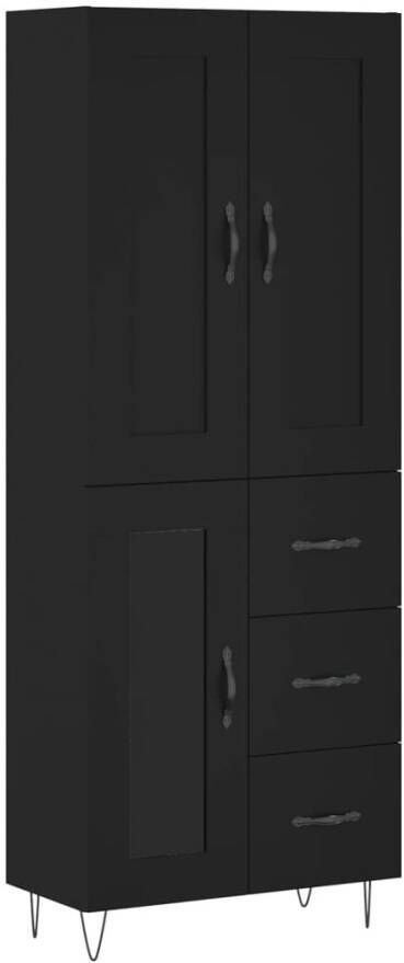 VidaXL -Hoge-kast-69 5x34x180-cm-bewerkt-hout-zwart - Foto 19
