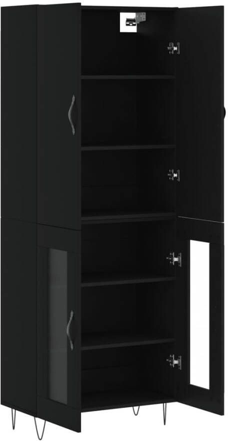 VidaXL -Hoge-kast-69 5x34x180-cm-bewerkt-hout-zwart - Foto 11