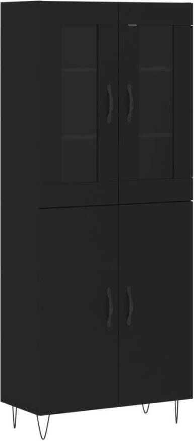 VidaXL -Hoge-kast-69 5x34x180-cm-bewerkt-hout-zwart - Foto 14