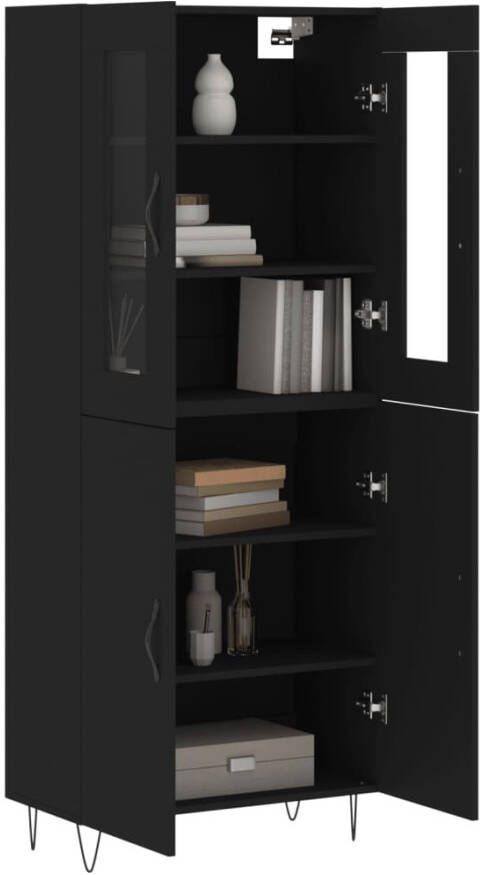 VidaXL -Hoge-kast-69 5x34x180-cm-bewerkt-hout-zwart - Foto 9