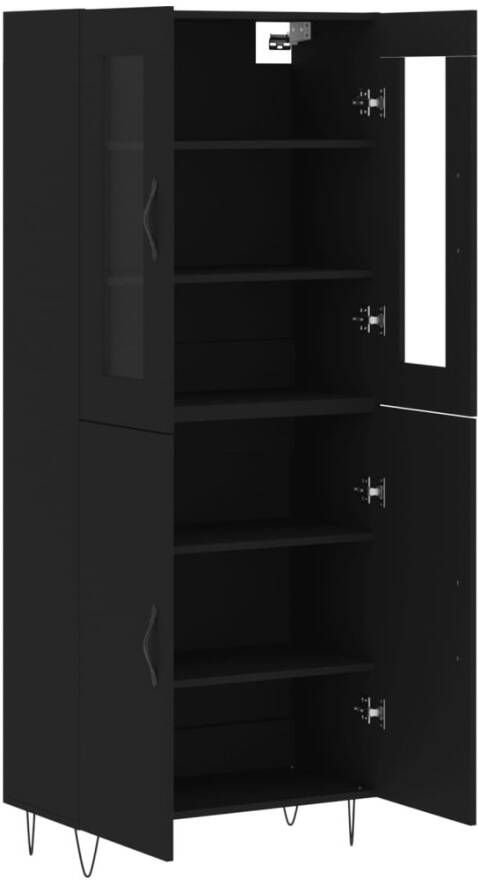 VidaXL -Hoge-kast-69 5x34x180-cm-bewerkt-hout-zwart - Foto 8