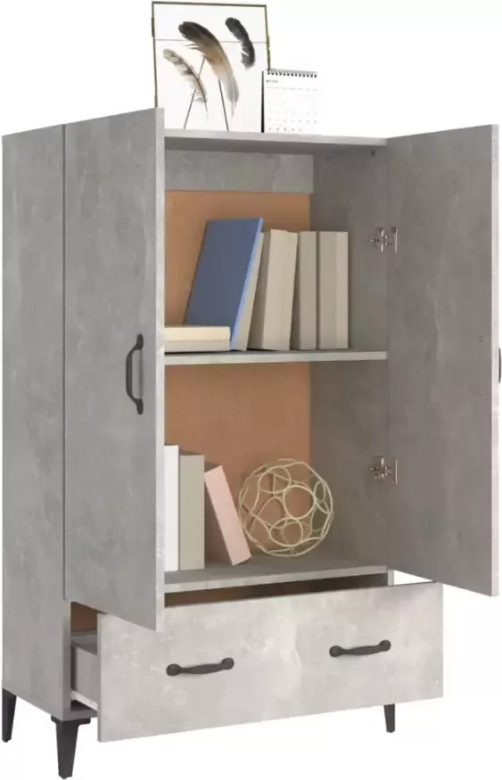 VidaXL -Hoge-kast-70x31x115-cm-bewerkt-hout-betongrijs - Foto 2