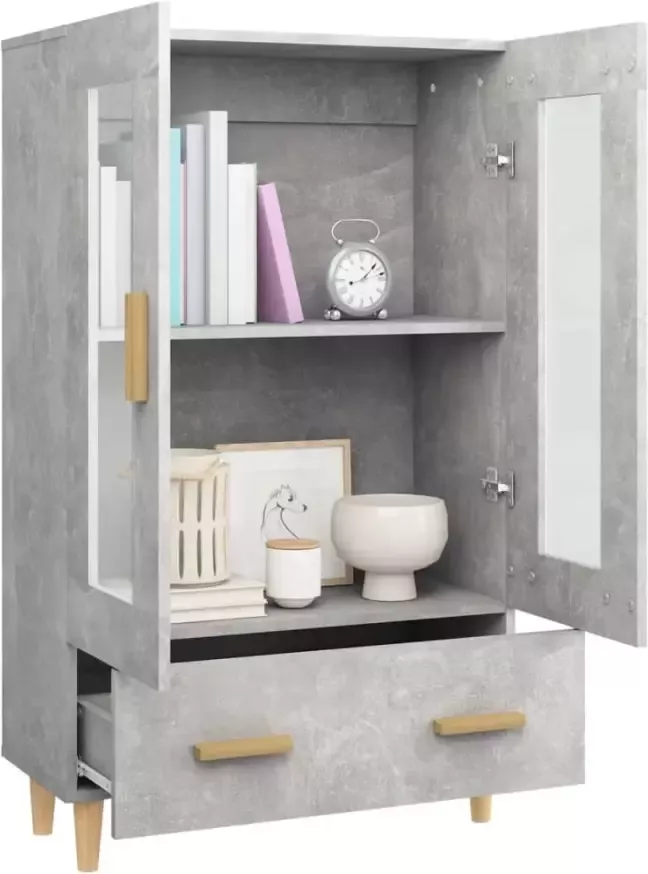 VidaXL -Hoge-kast-70x31x115-cm-bewerkt-hout-betongrijs - Foto 4