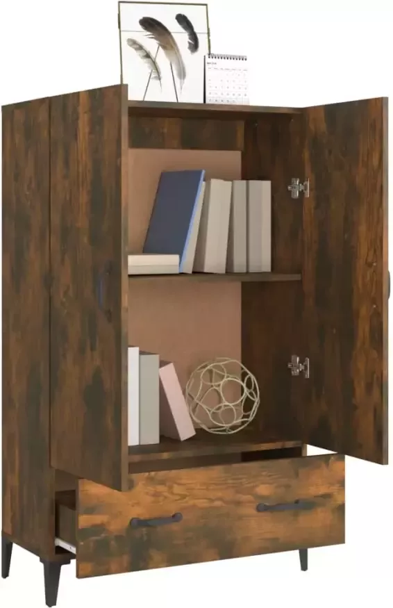 VidaXL -Hoge-kast-70x31x115-cm-bewerkt-hout-gerookt-eikenkleurig - Foto 2