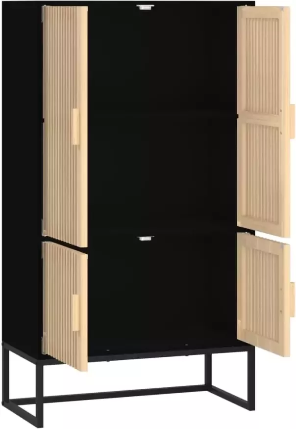 VidaXL -Hoge-kast-70x35x125-cm-bewerkt-hout-zwart - Foto 4