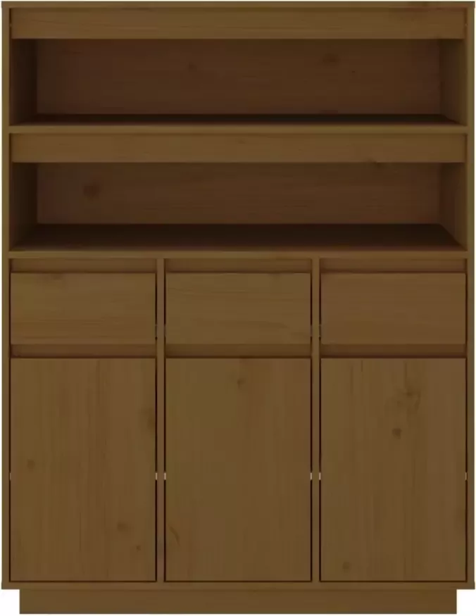 VidaXL -Hoge-kast-89x40x116 5-cm-massief-grenenhout-honingbruin - Foto 4