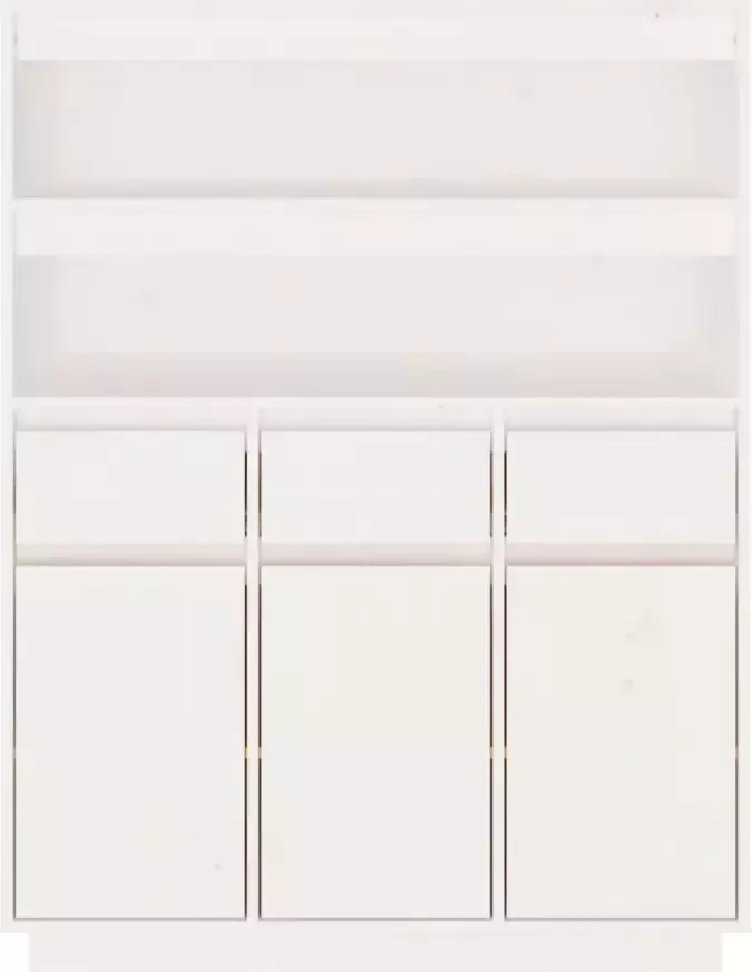 VidaXL -Hoge-kast-89x40x116 5-cm-massief-grenenhout-wit - Foto 4