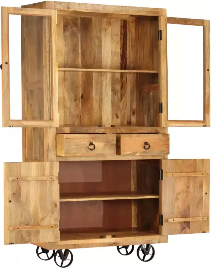 VidaXL -Hoge-kast-95x45x185-cm-massief-mangohout - Foto 2