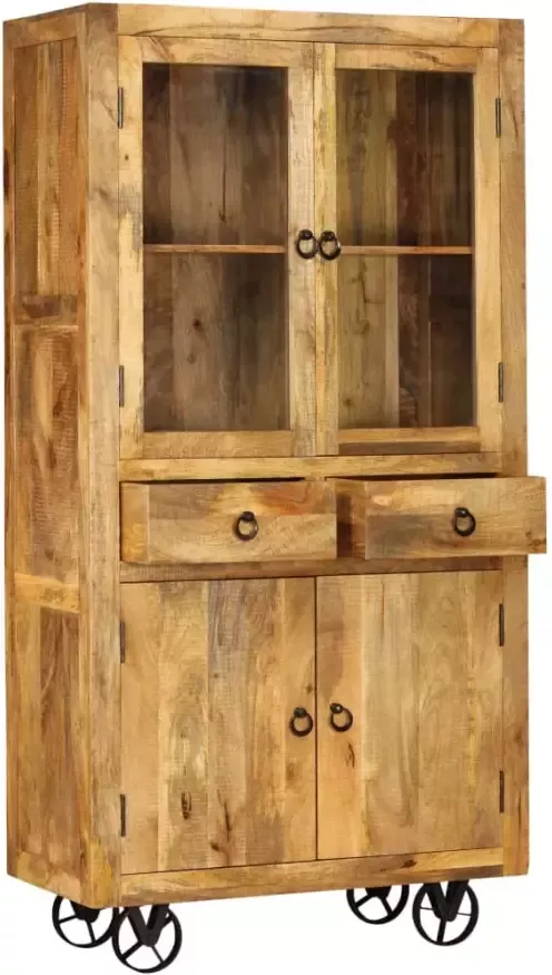VidaXL -Hoge-kast-95x45x185-cm-massief-mangohout - Foto 4
