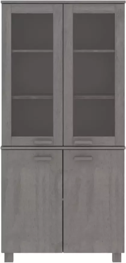 VidaXL -Hoge-kast-HAMAR-massief-grenenhout-lichtgrijs - Foto 4