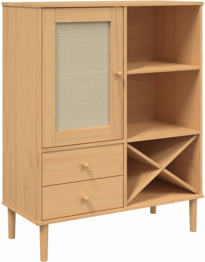 VidaXL -Hoge-kast-SENJA-90x40x112-cm-rattan-look-grenenhout-bruin - Foto 3