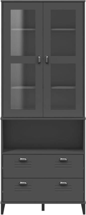VidaXL -Hoge-kast-VIKEN-80x40x200-cm-massief-grenenhout-antracietgrijs - Foto 4