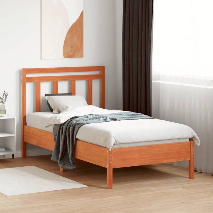 VidaXL Hoofdbord 100 cm massief grenenhout wasbruin