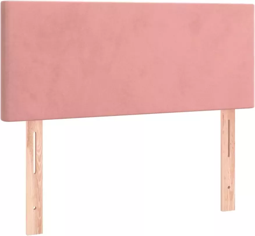VIDAXL Hoofdbord 100x5x78 88 cm fluweel roze - Foto 4