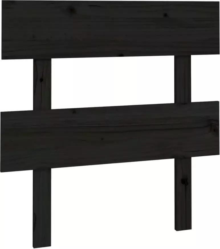 VIDAXL Hoofdbord 103 5x3x81 cm massief grenenhout zwart - Foto 4