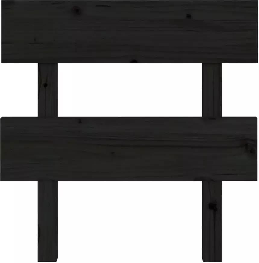 VIDAXL Hoofdbord 103 5x3x81 cm massief grenenhout zwart - Foto 3