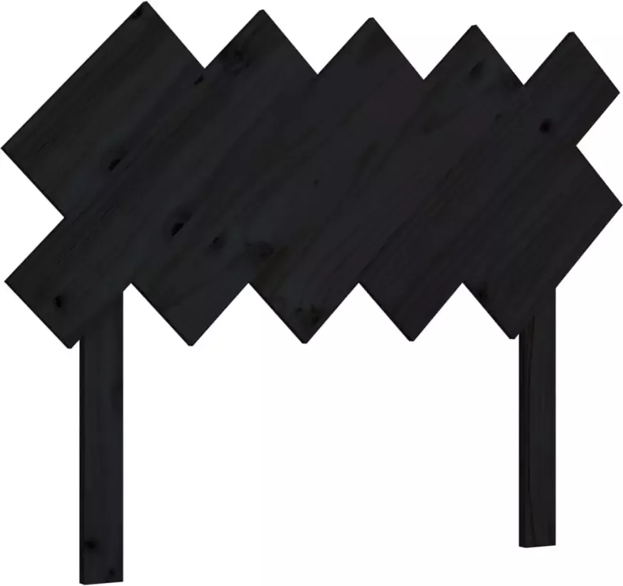 VIDAXL Hoofdbord 104x3x80 5 cm massief grenenhout zwart - Foto 3