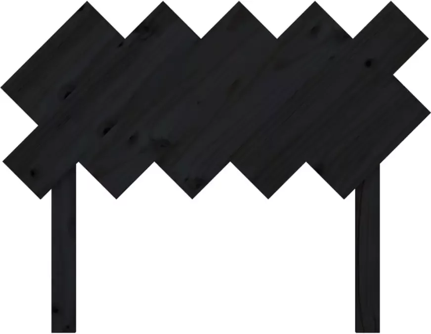 VIDAXL Hoofdbord 104x3x80 5 cm massief grenenhout zwart - Foto 2