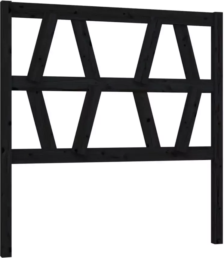 VIDAXL Hoofdbord 106x4x100 cm massief grenenhout zwart - Foto 6