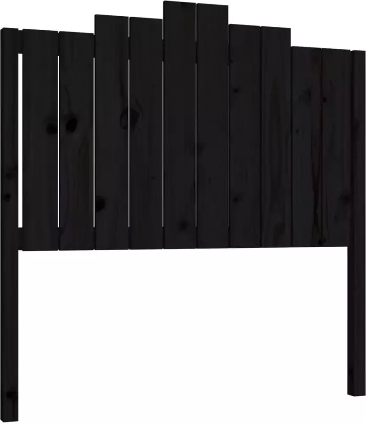 VIDAXL Hoofdbord 106x4x110 cm massief grenenhout zwart - Foto 3